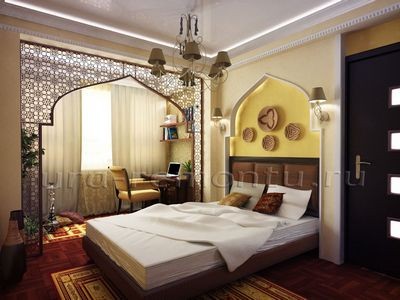 Дизайн спальной комнаты в арабском стиле