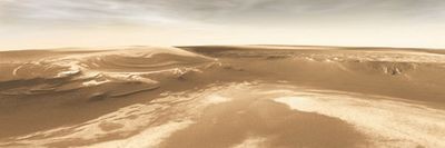 Газовые струи рисуют паучков на марсианском льду