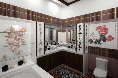 Интерьер ванной комнаты в восточном стиле